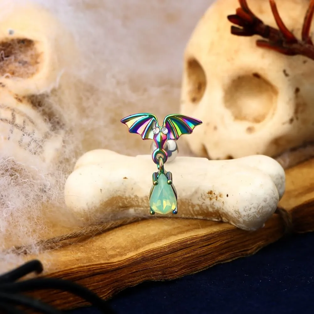 16G Halloween Aurora Borealis Bat Cartilage Stud