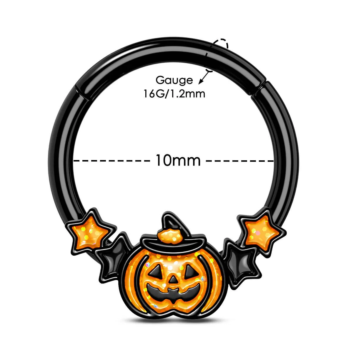 16G Wacky Halloween Pumpkin Septum Ring