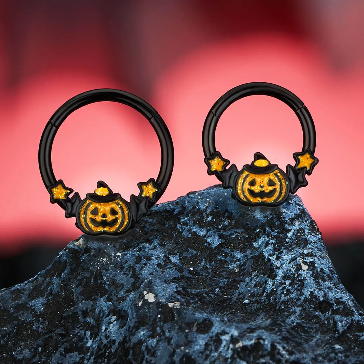 16G Wacky Halloween Pumpkin Septum Ring