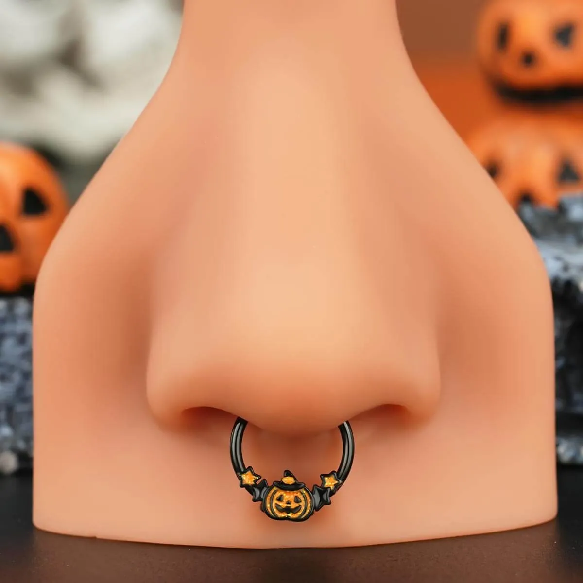 16G Wacky Halloween Pumpkin Septum Ring