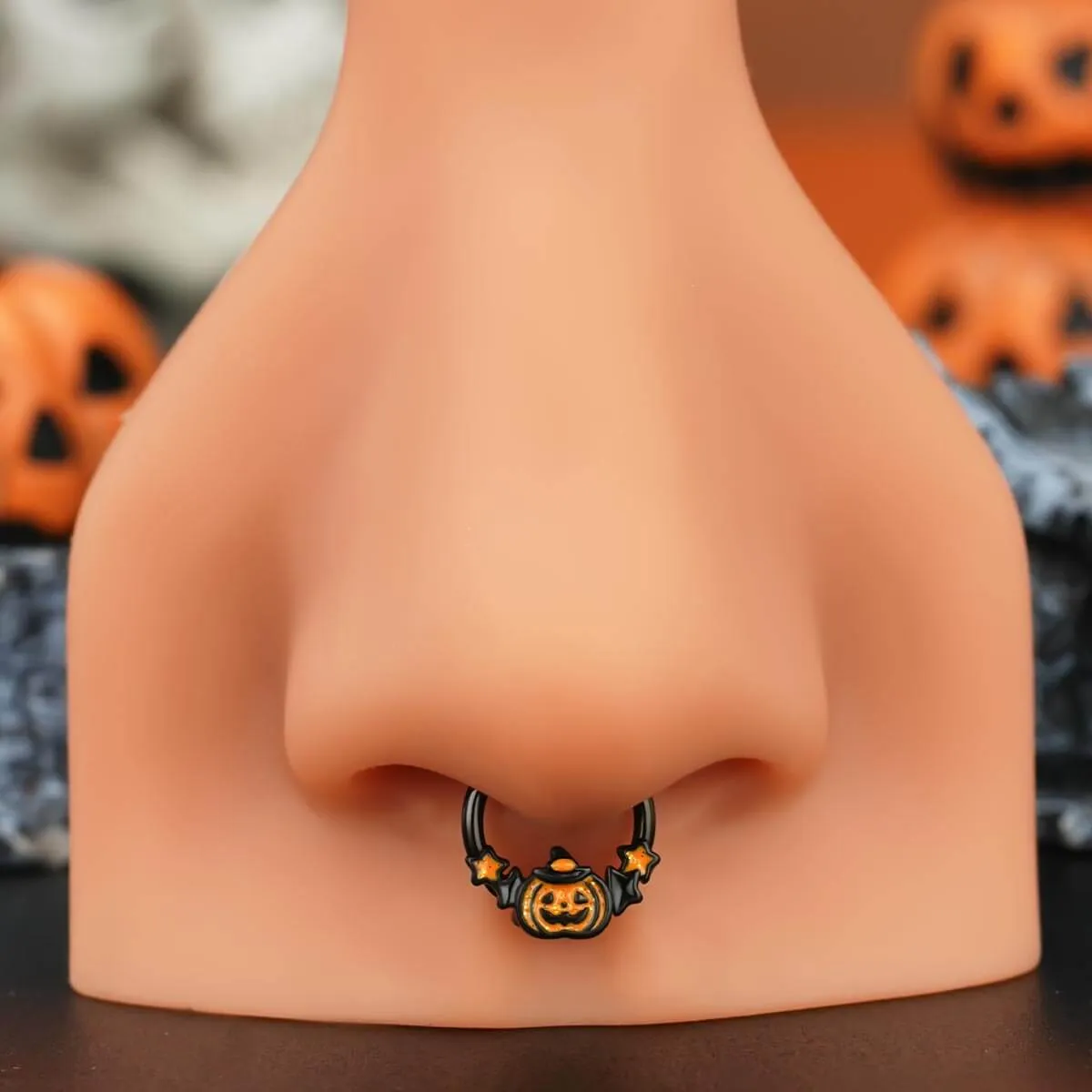 16G Wacky Halloween Pumpkin Septum Ring