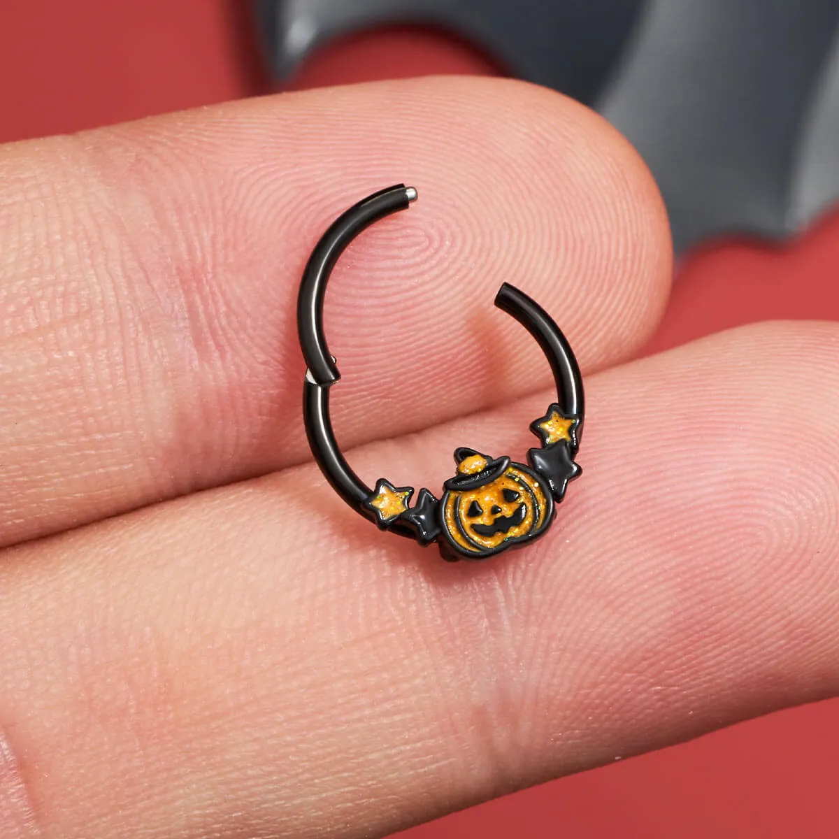 16G Wacky Halloween Pumpkin Septum Ring