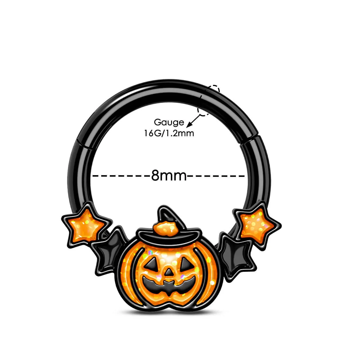 16G Wacky Halloween Pumpkin Septum Ring