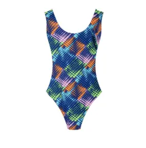 1980s Leotard - Neon Grid