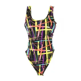 1980s Leotard - Neon Stripes