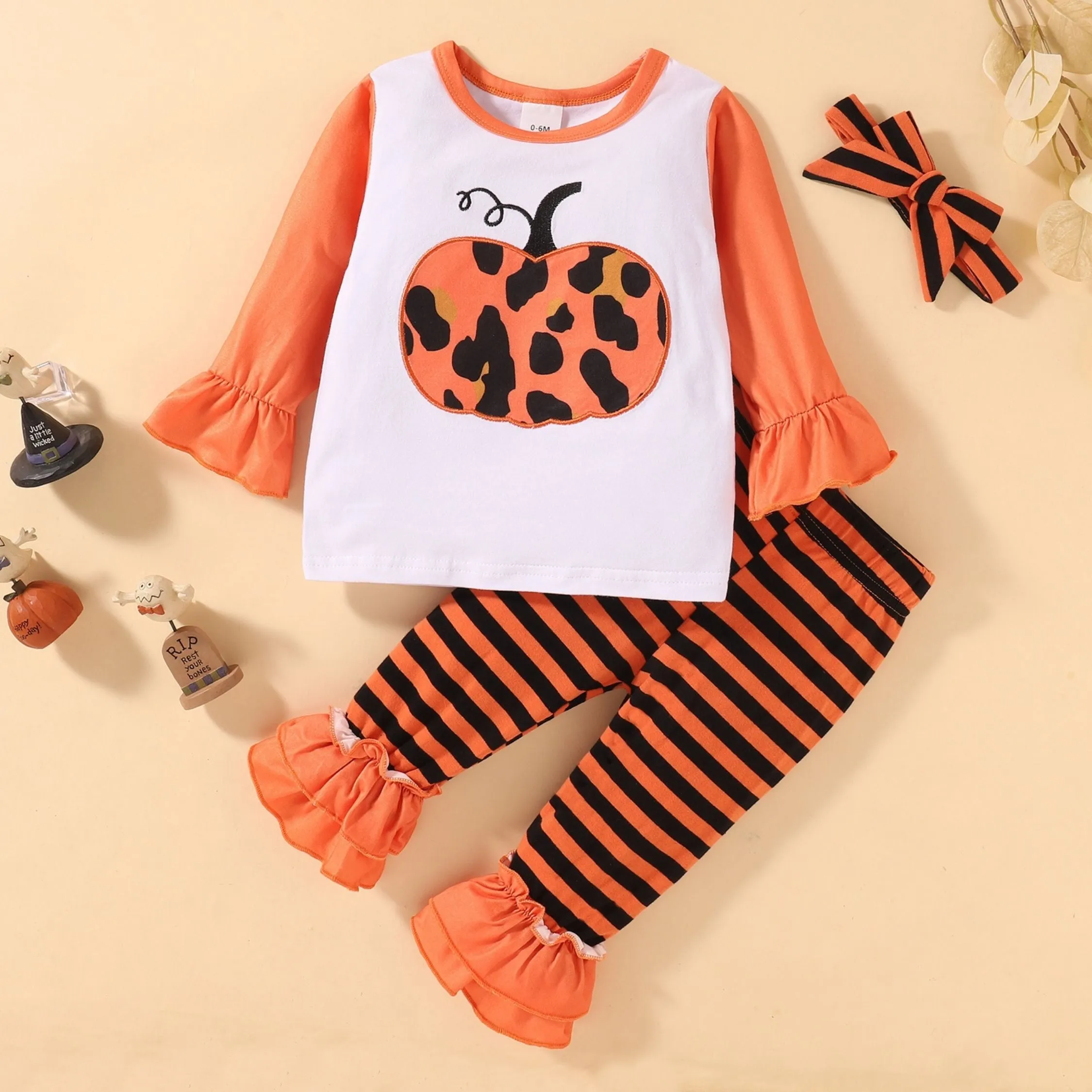 2 Piece Pumpkin Top & Trouser Set