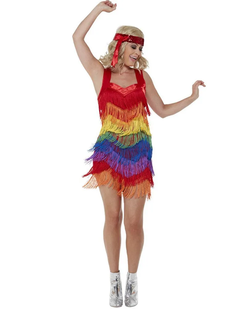 20s Rainbow Pride Flapper Womens Costume