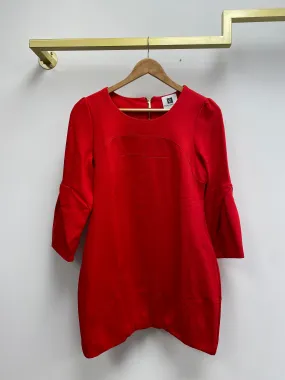 3/4 Sleeve Red Mini Dress