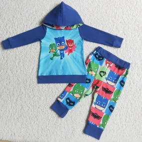 6 A9-19 boy  blue hoodies long sleeve winter set-promotion 2023.10.9