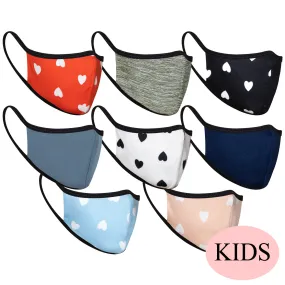 8-Pack Kids Hearts, Space Dyes and Solids Double Layer Masks