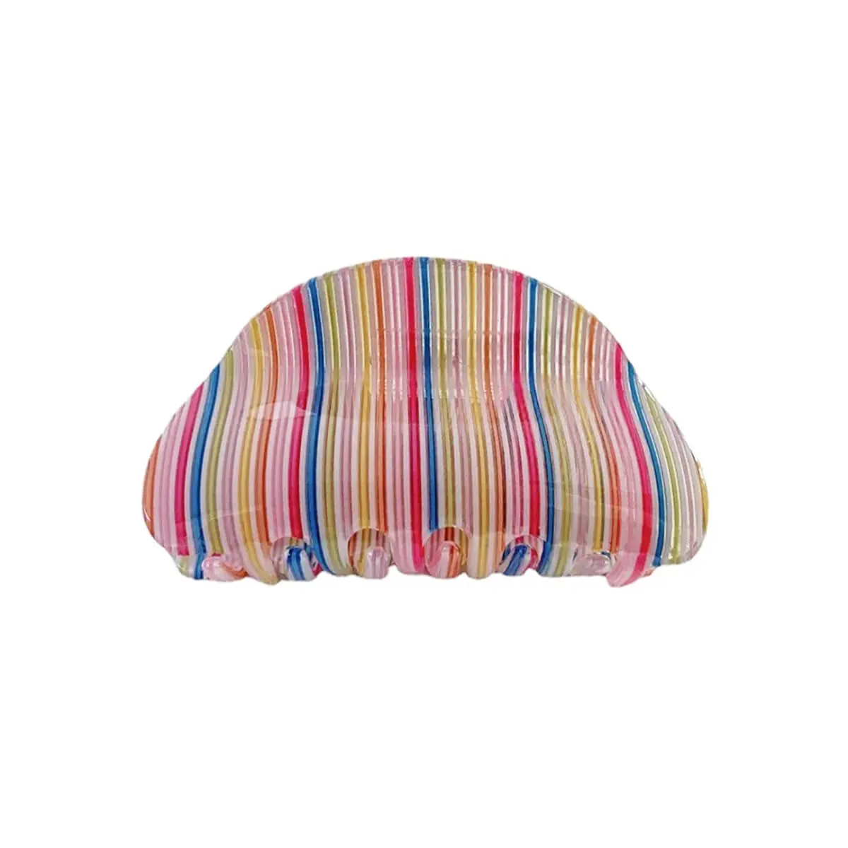 80s Rainbow Pinstripe Large Hair Claw by Hello Sakura