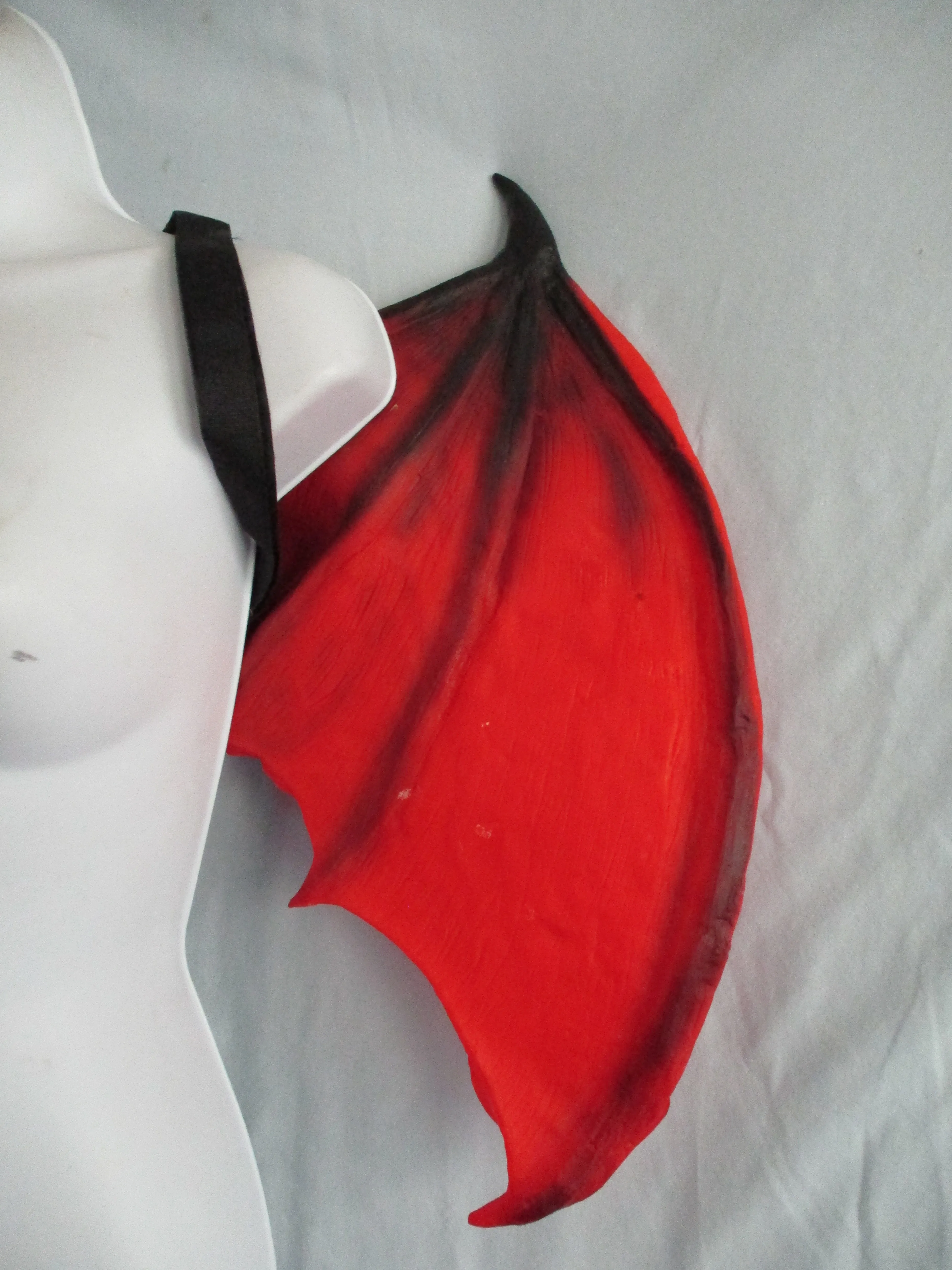 Adult RED BLACK DEVIL DRAGON WINGS Costume Accessory Cosplay Disguise Halloween