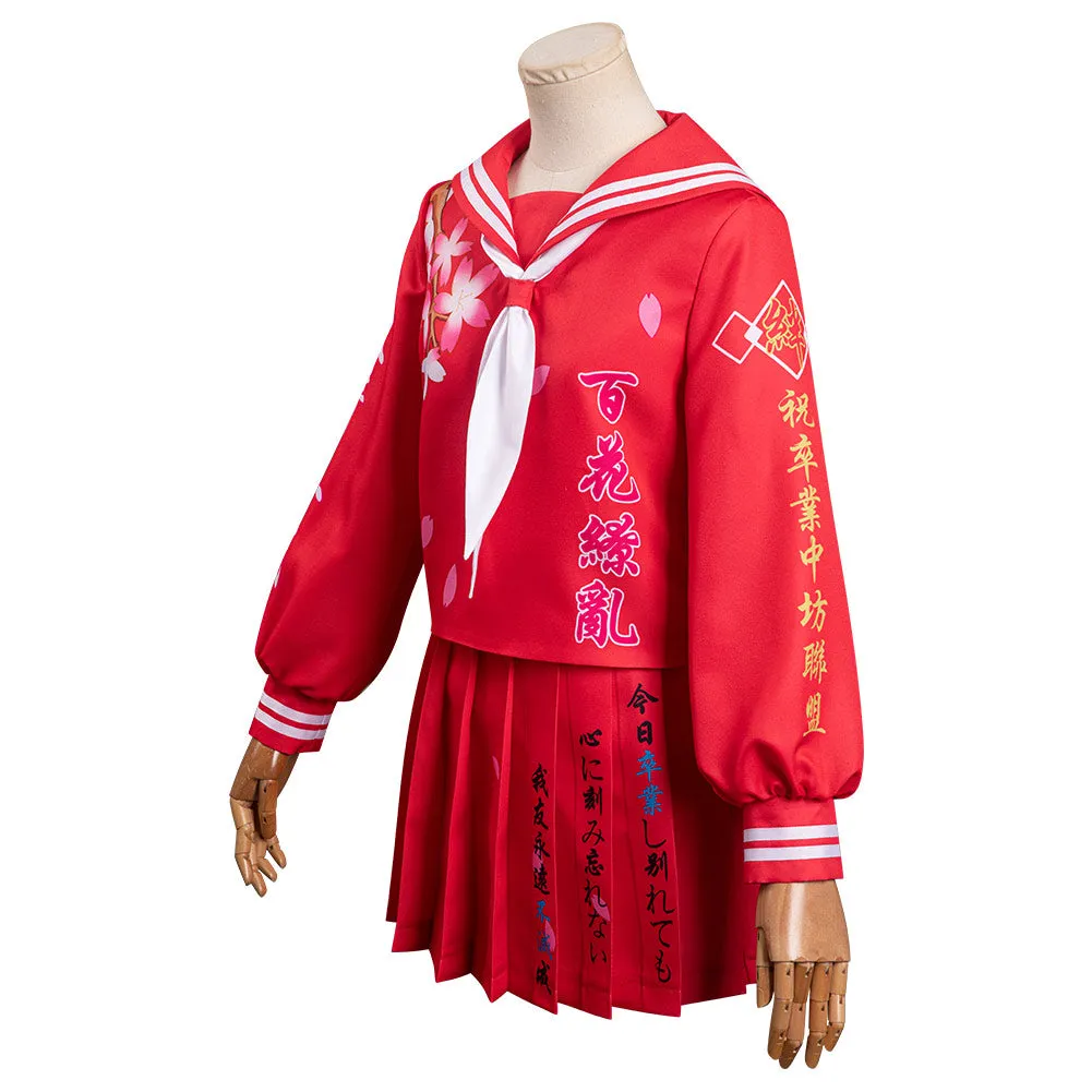 Adulte Japonais Bosozoku To kkou Fuku Robe Rouge Cosplay Costume