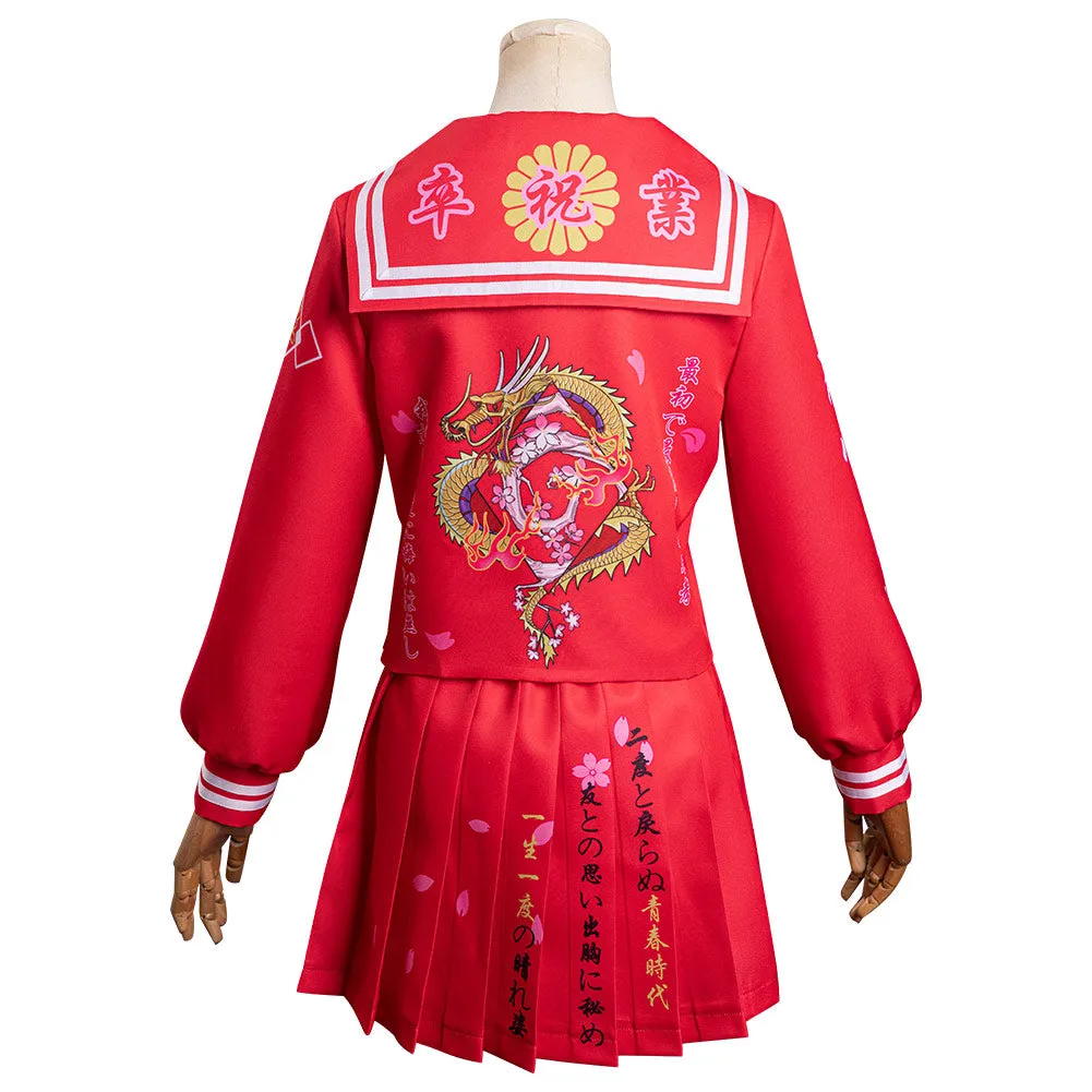 Adulte Japonais Bosozoku To kkou Fuku Robe Rouge Cosplay Costume