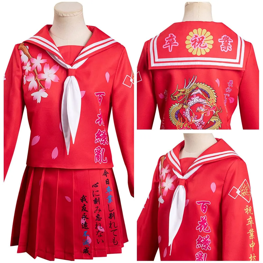 Adulte Japonais Bosozoku To kkou Fuku Robe Rouge Cosplay Costume