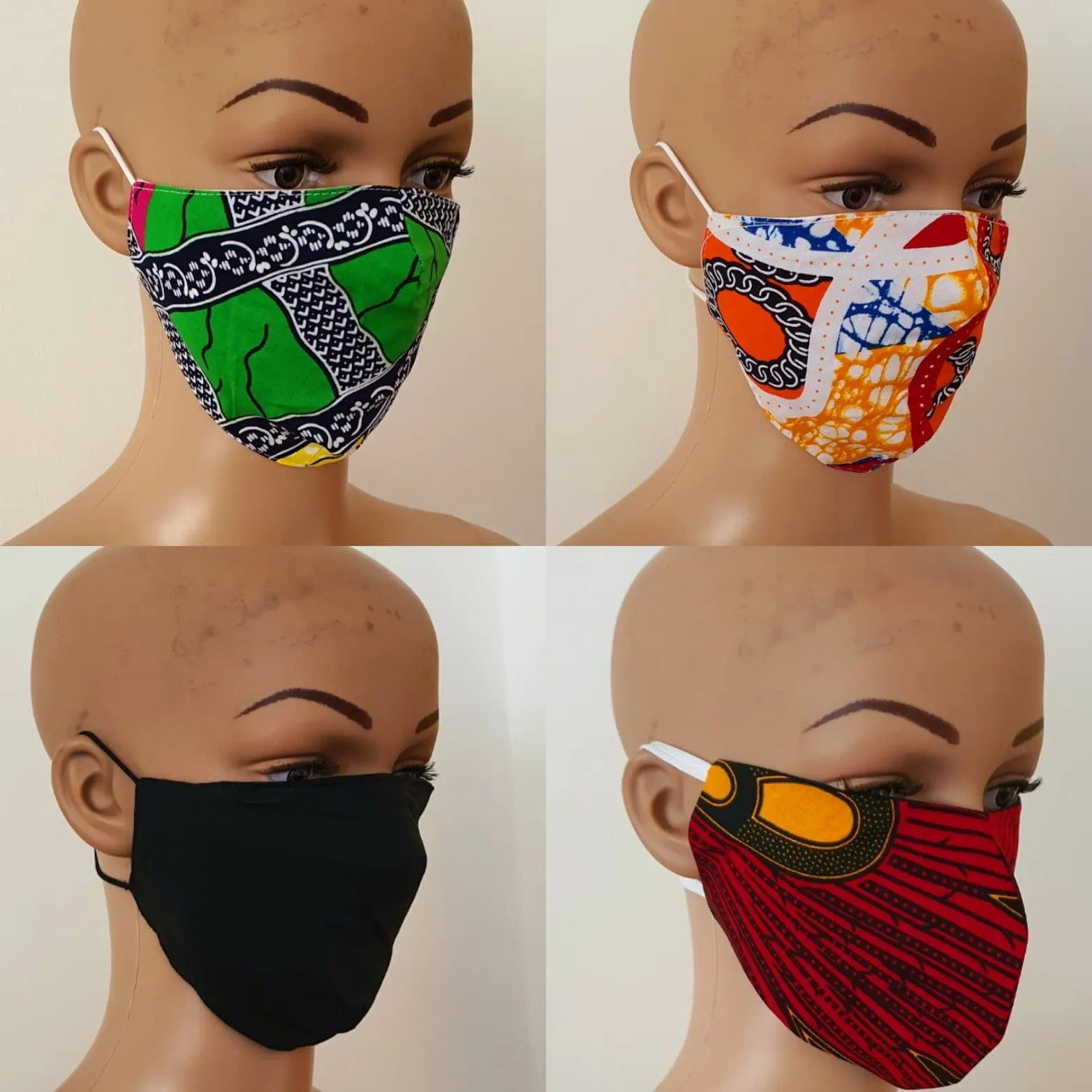 African Print Cotton Facemask, Reusable Facemask - Bundle Offer: