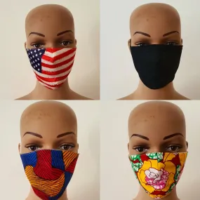 African Print Cotton Facemask, Reusable Facemask - Bundle Offer: