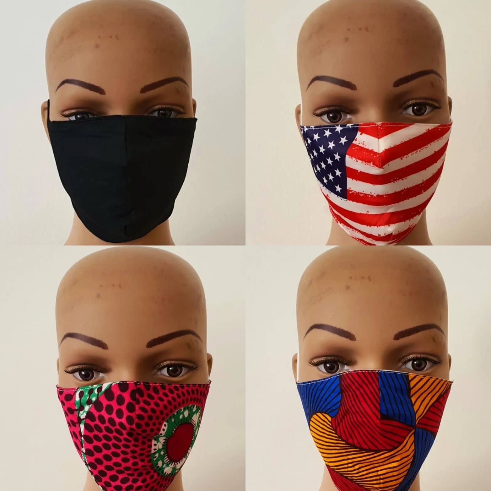 African Print Cotton Facemask, Reusable Facemask - Bundle Offer: