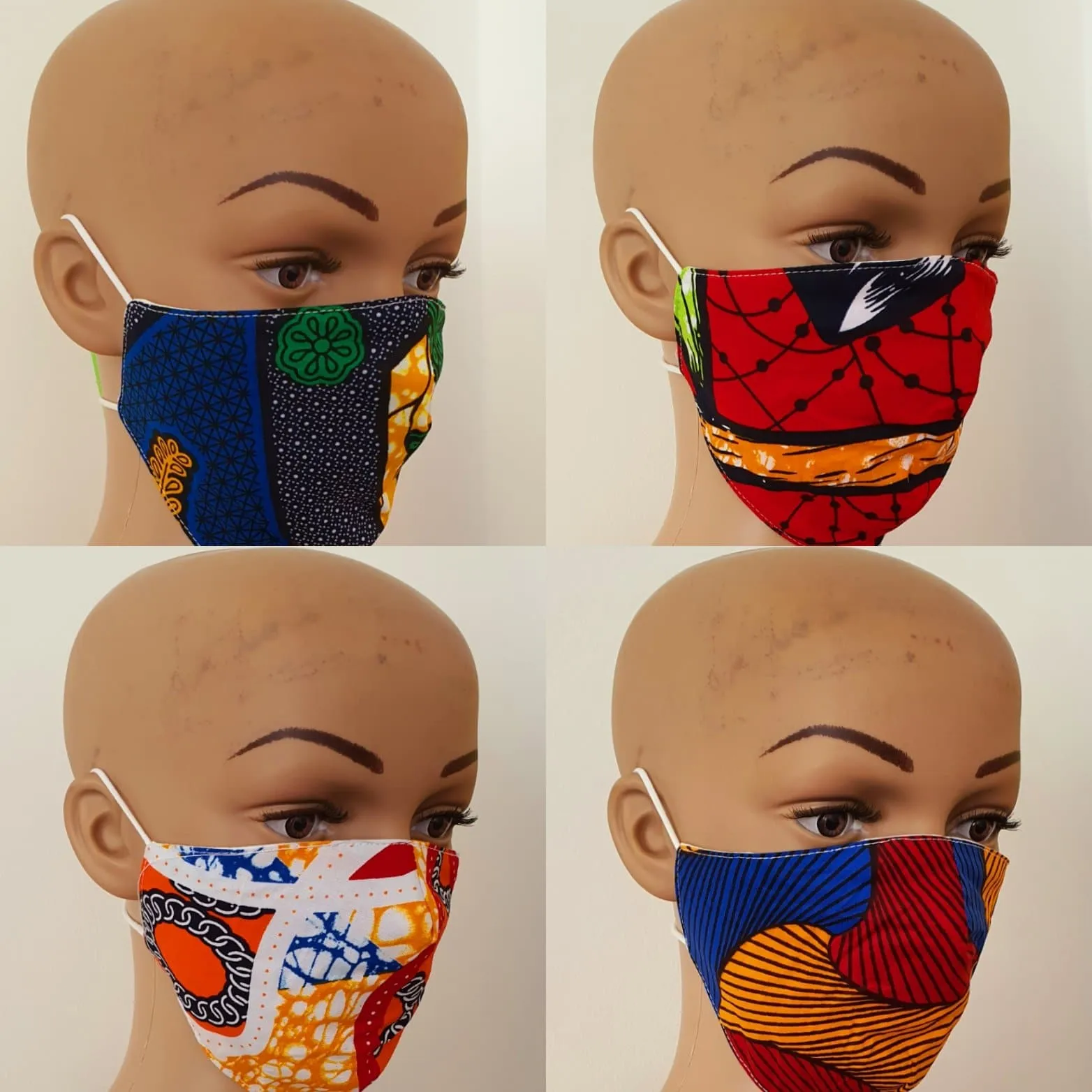 African Print Cotton Facemask, Reusable Facemask - Bundle Offer: