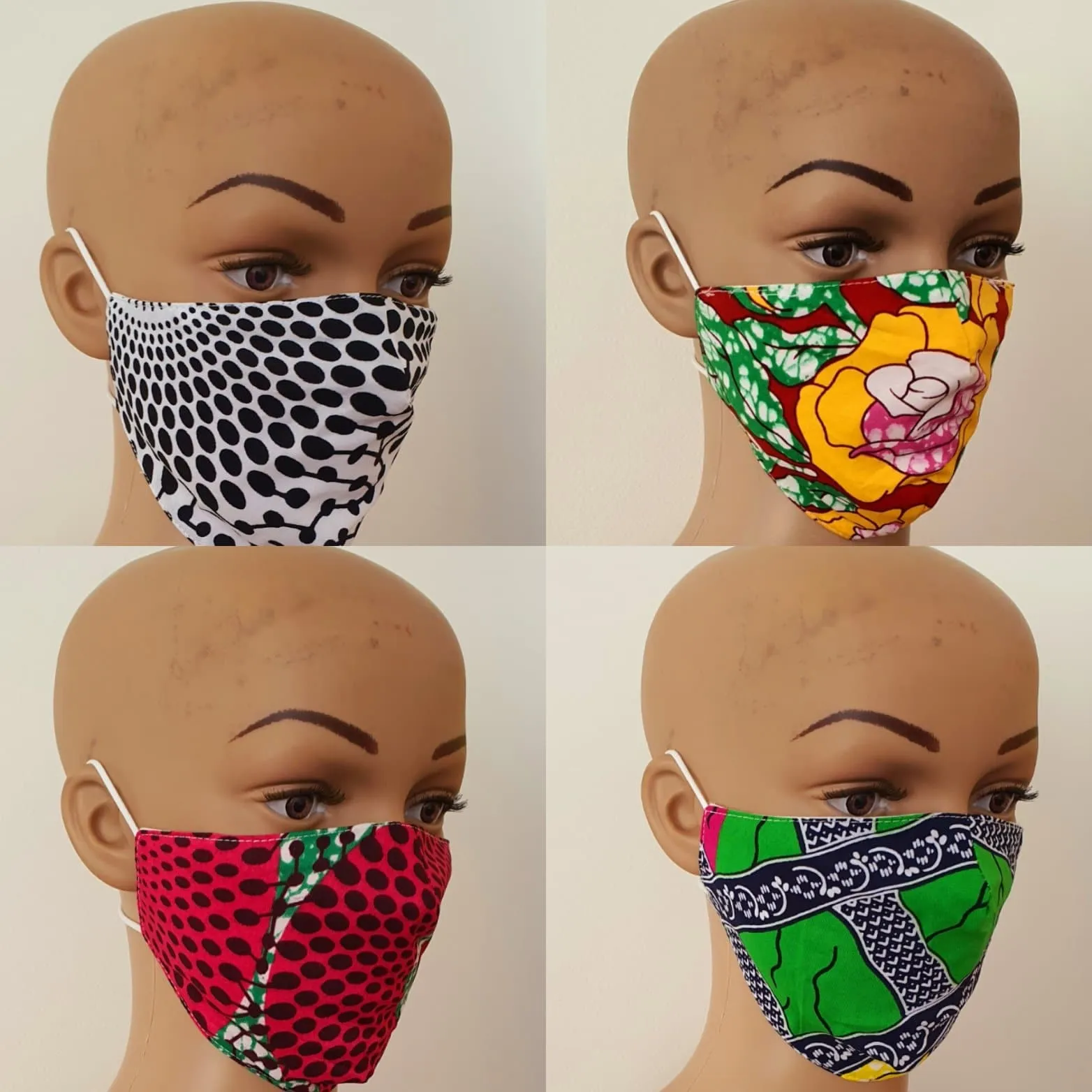 African Print Cotton Facemask, Reusable Facemask - Bundle Offer: