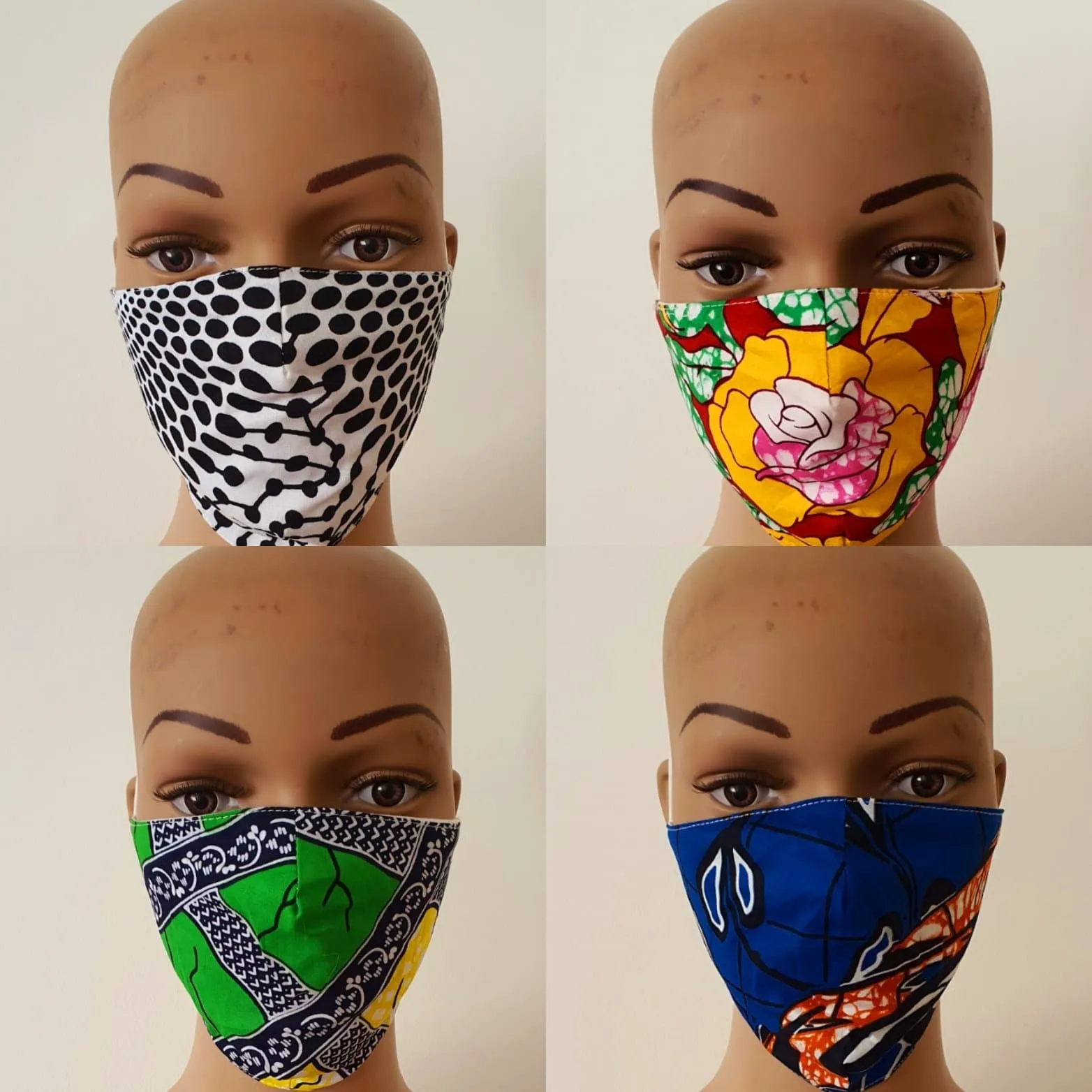 African Print Cotton Facemask, Reusable Facemask - Bundle Offer: