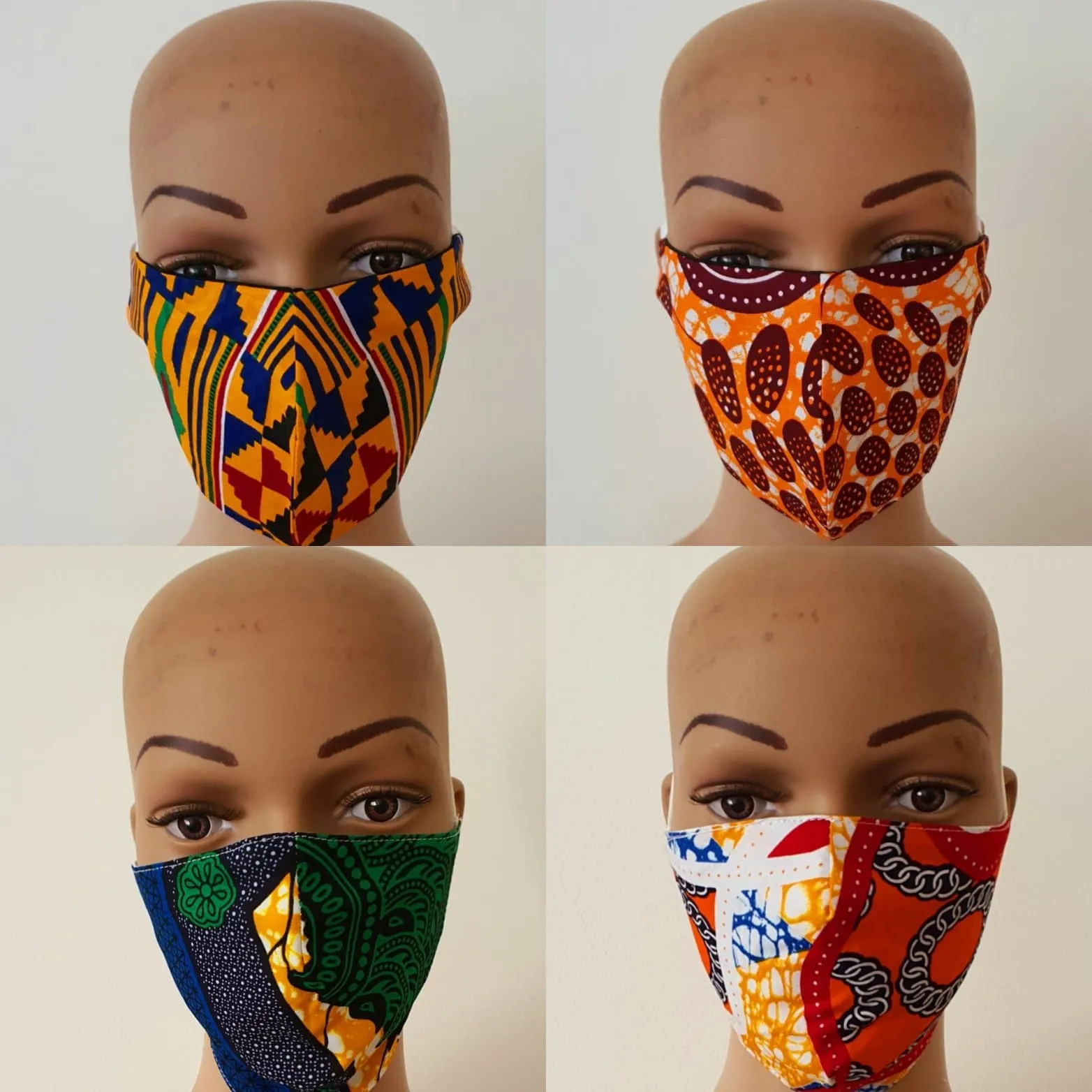 African Print Cotton Facemask, Reusable Facemask - Bundle Offer: