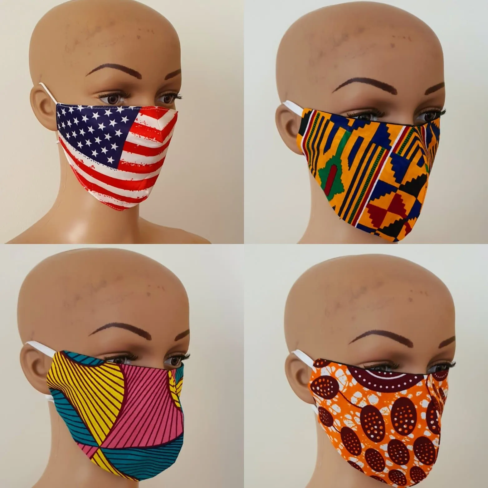 African Print Cotton Facemask, Reusable Facemask - Bundle Offer: