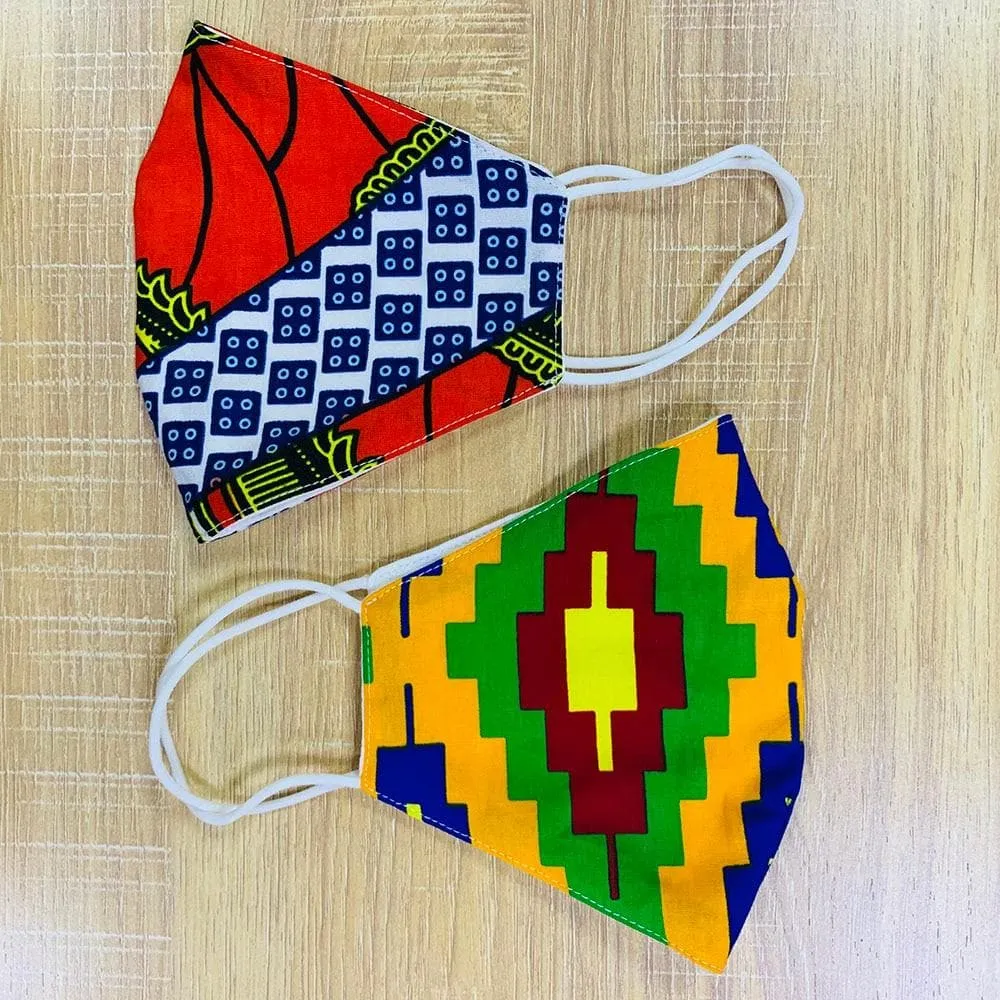 African Print Cotton Facemask, Reusable Facemask - Bundle Offer: