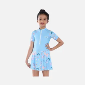 Airavat Ocen Diva Kids Girl Swimming Costume -Light Blue