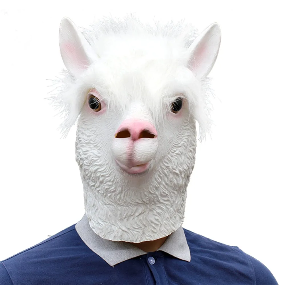 Alpaca Head Latex Party Mask