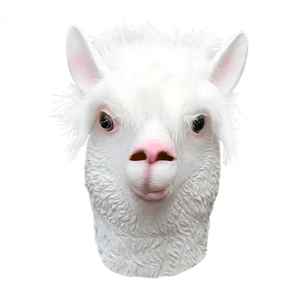 Alpaca Head Latex Party Mask