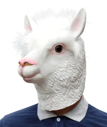 Alpaca Head Latex Party Mask