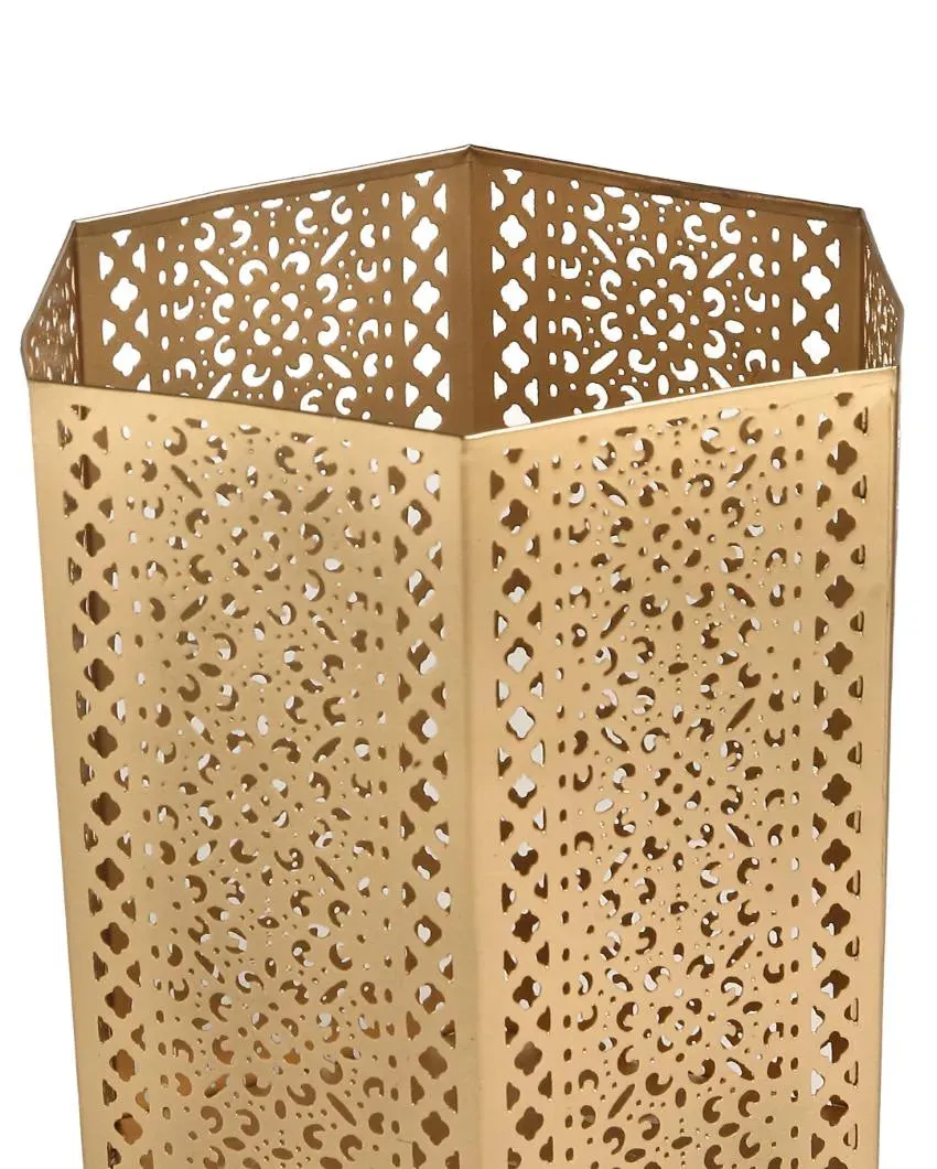 Antique Gold Finish Iron Lantern | Single | 6 x 3 inches , 7 x 9 inches