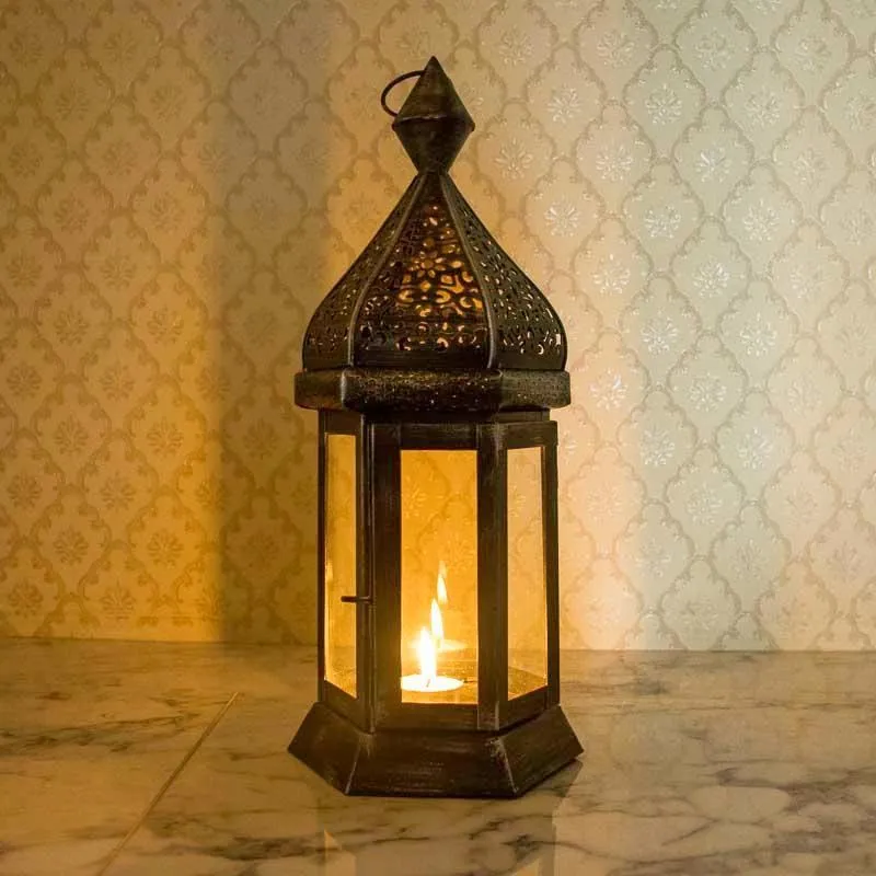 Antique Moroccan Style Candle Lantern Holder