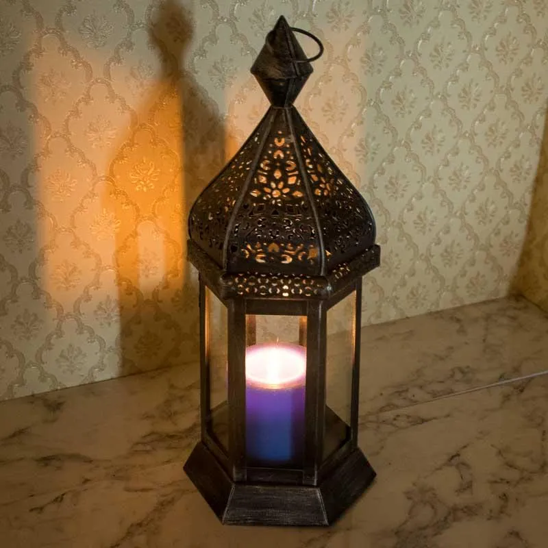 Antique Moroccan Style Candle Lantern Holder