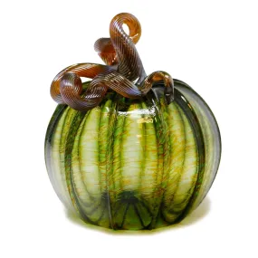 Autumn Green Glass Pumpkin - Medium