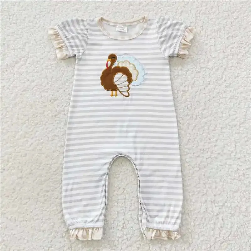 Baby Romper - Unisex - Thanksgiving Turkey Beige Layette