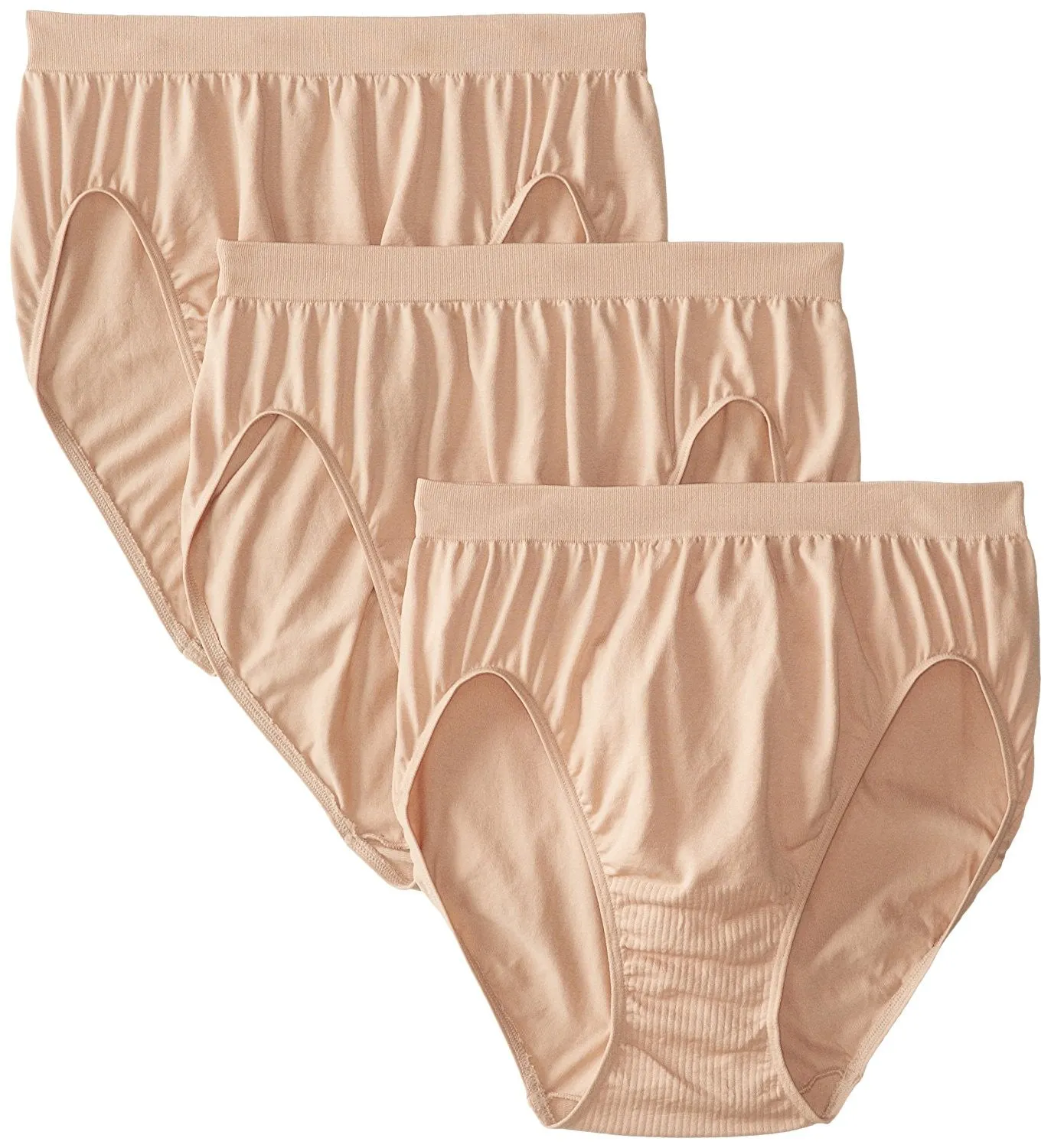 Bali Women's Comfort Revolution Seamless High-Cut Brief Panty (3 Pack)