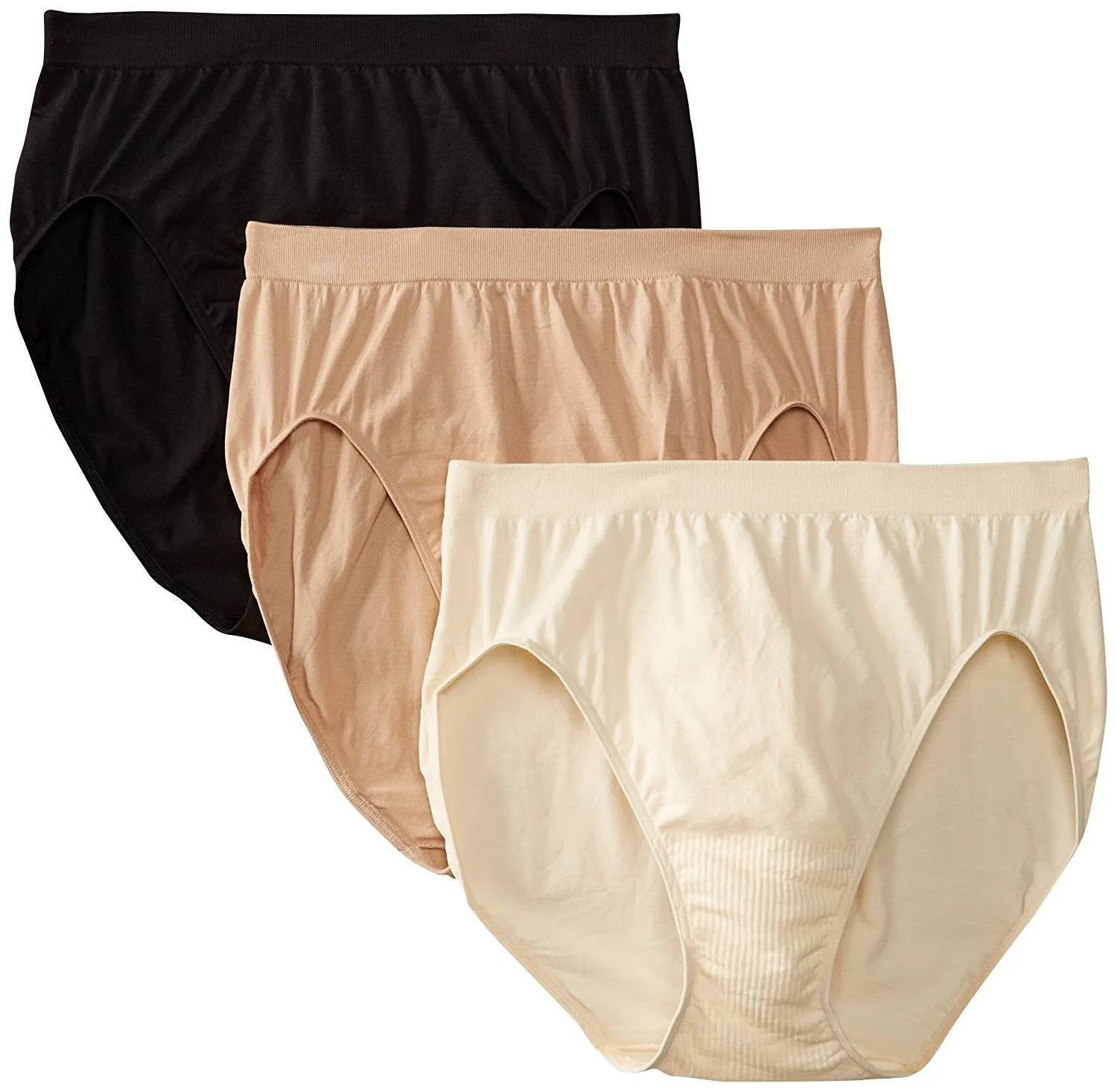 Bali Women's Comfort Revolution Seamless High-Cut Brief Panty (3 Pack)