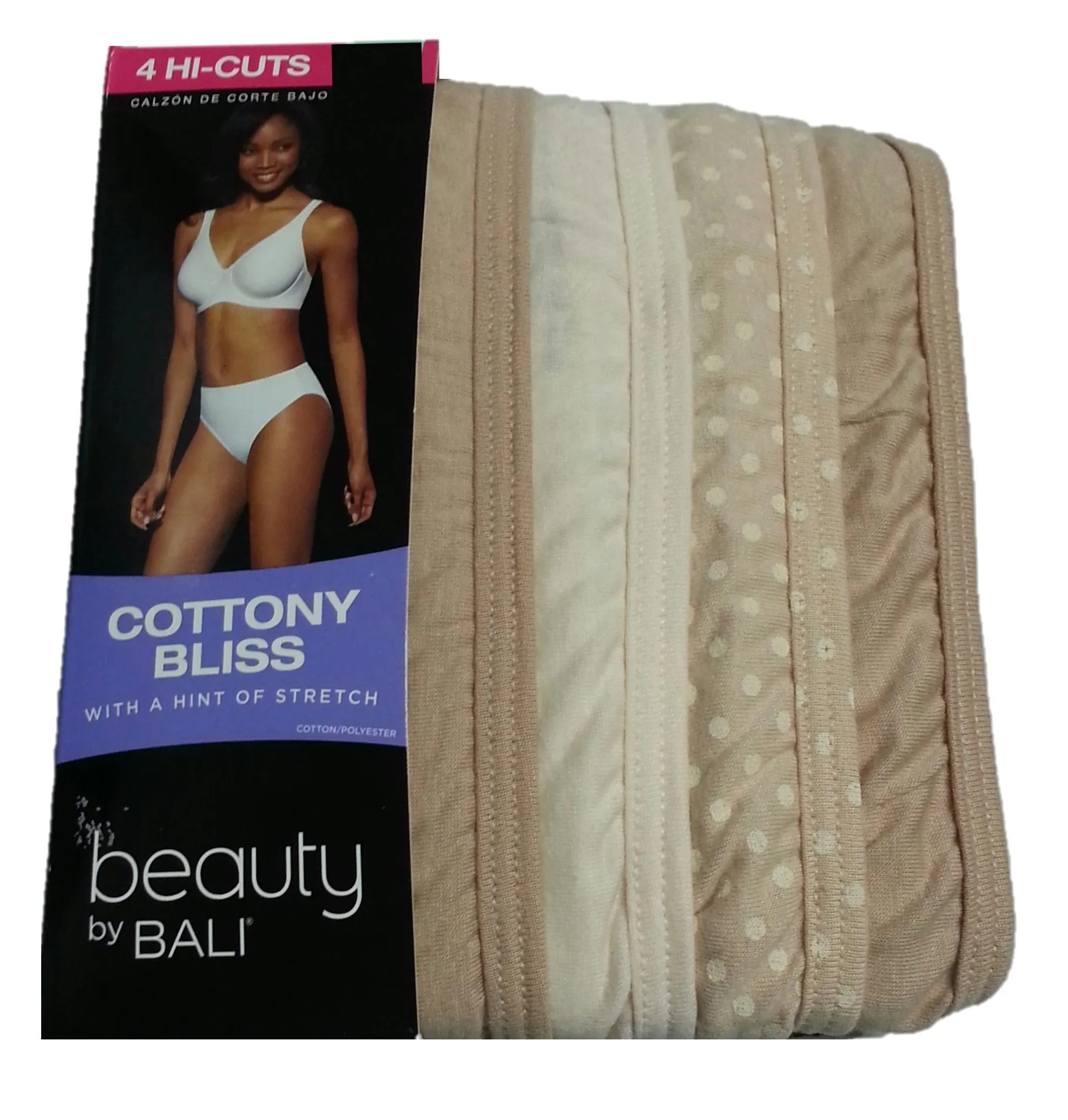 Bali Women's Cottony Bliss High Cut Brief 4 Pk Style Number UG43WP