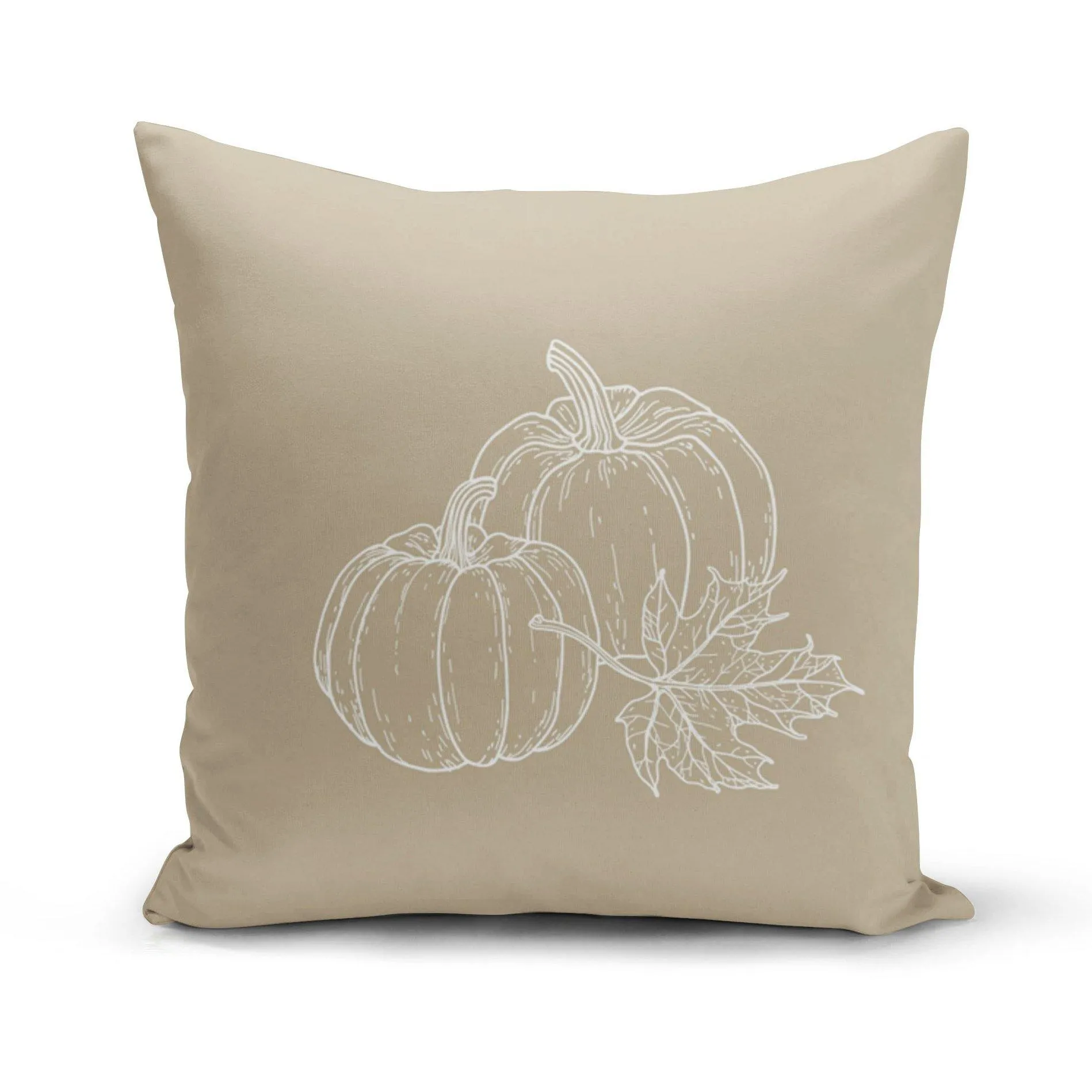 Beige Pumpkins Pillow Cover