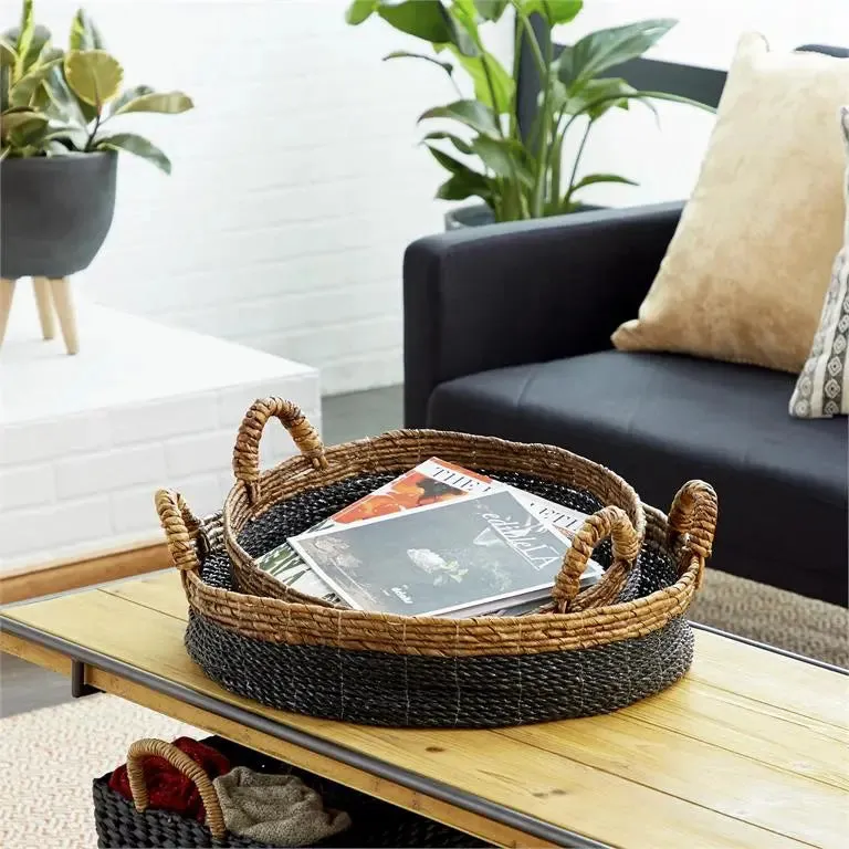 Black Banana Leaf Eclectic Tray