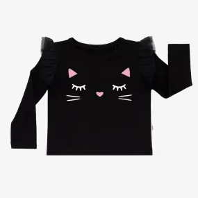 Black Cat Graphic Flutter Tee