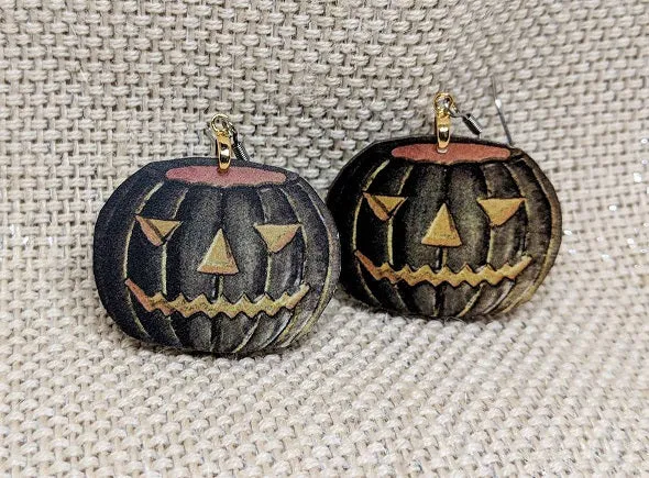 Black Pumpkin Vintage Earrings