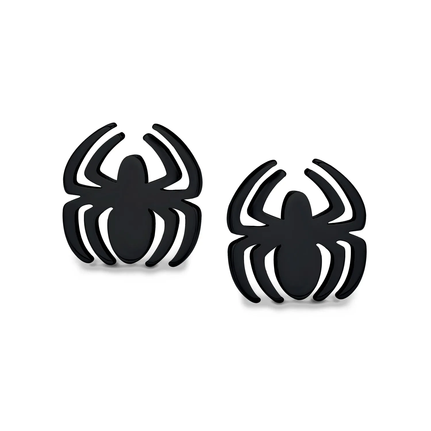 Black Spider Faux Stud Plug Ear Surgical Steel 16G Stud Earrings