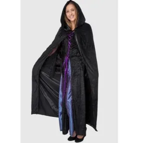 Black Velvet Reversible Cape - Black Satin lining