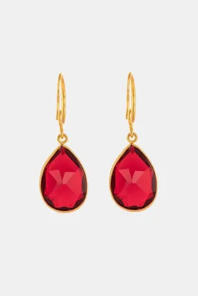 Blood Red Drop Earrings