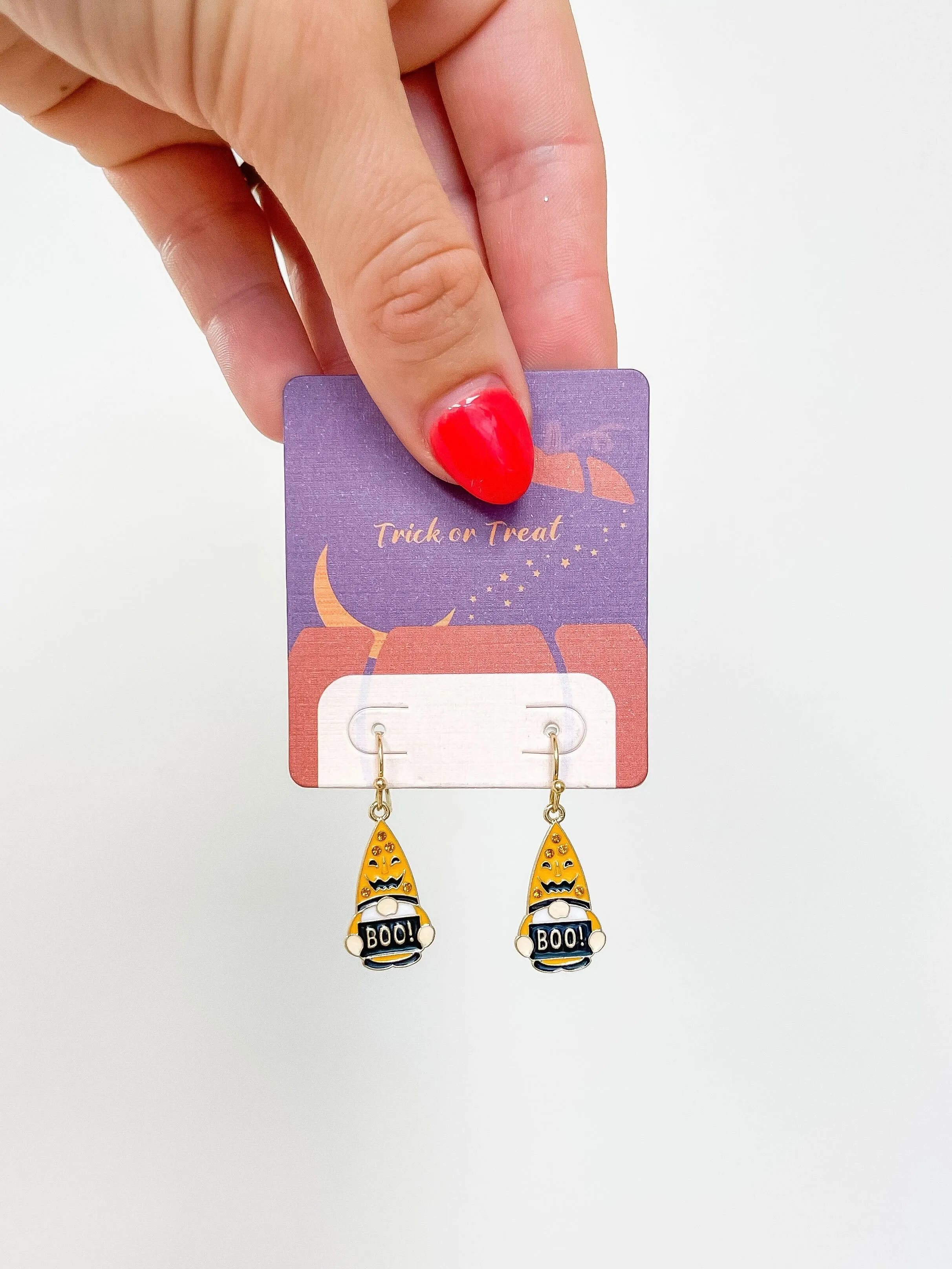 'Boo!' Gnome Dangle Earrings