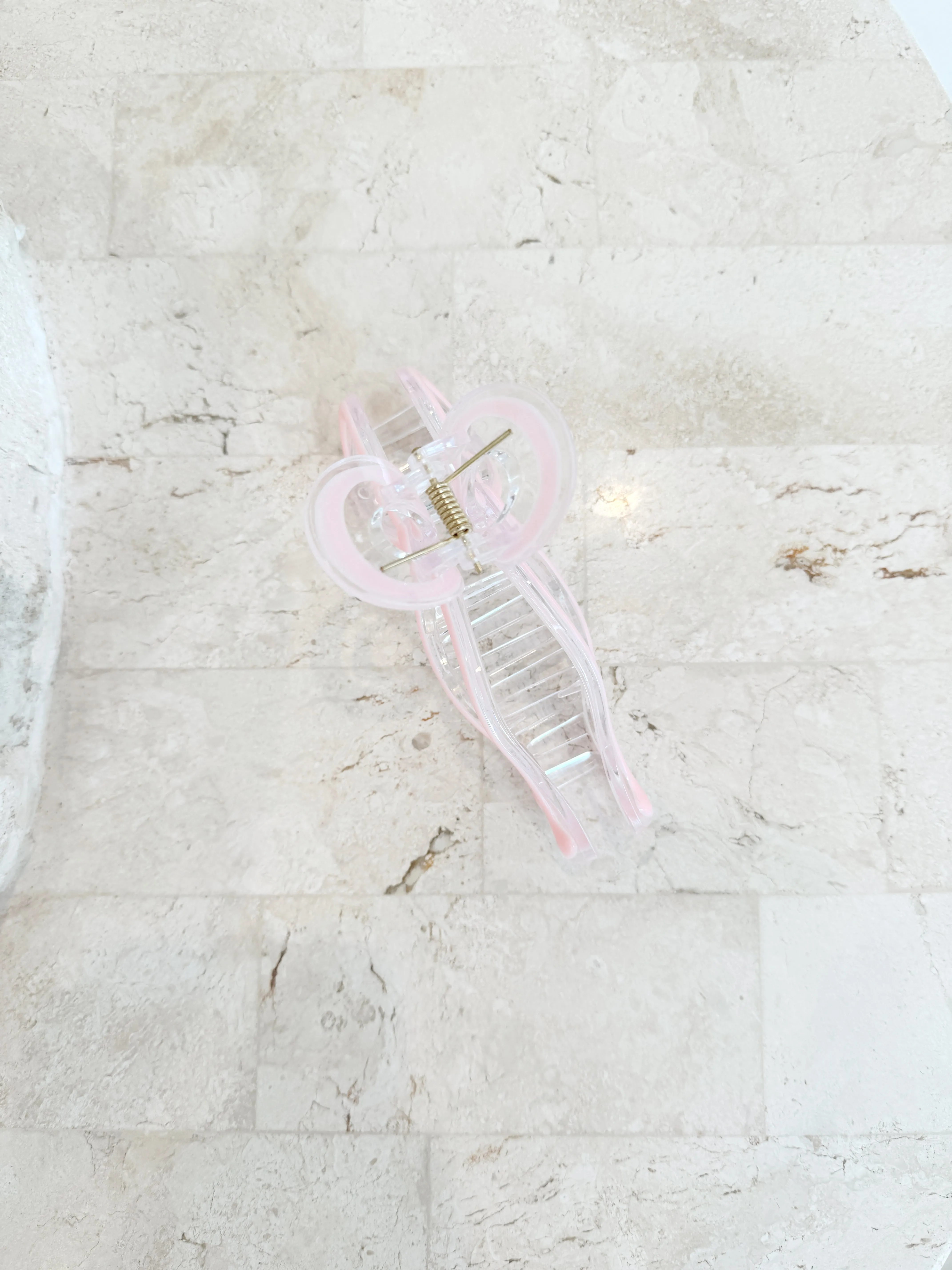 Bow Clip - Pink Outline