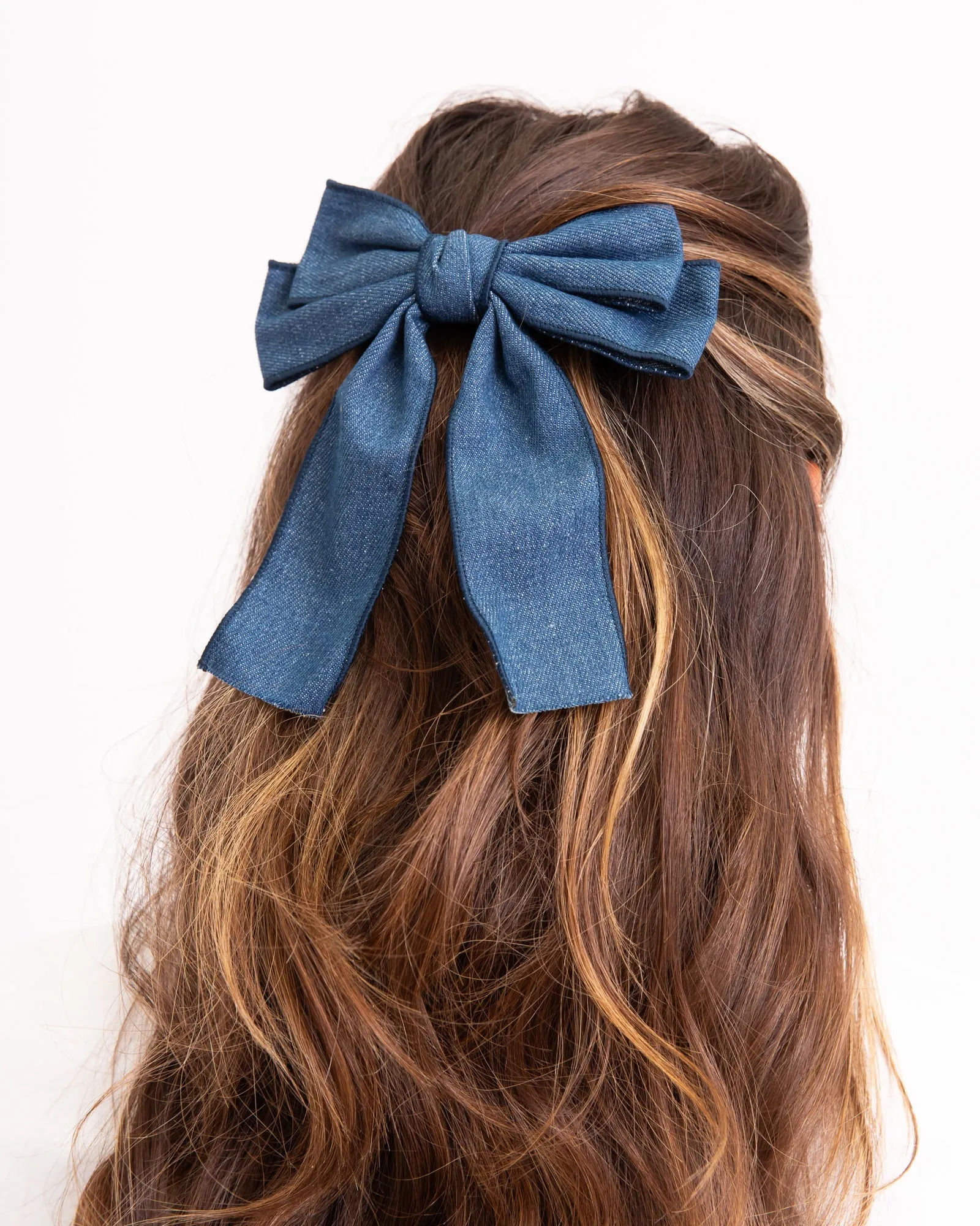 Bow Hair Clip Denim